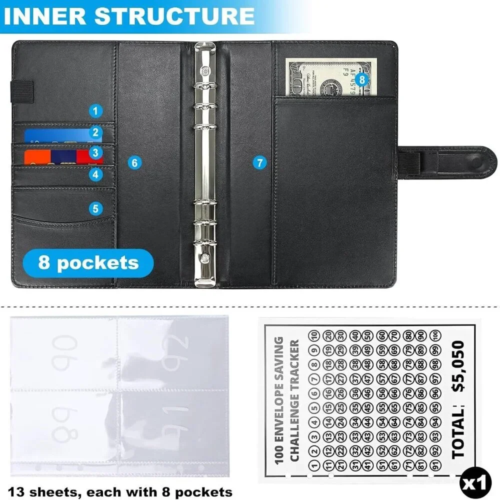 2 pack 100 Envelope Challenge Binder Save $5050 Goals 100 Day Savings Challenge